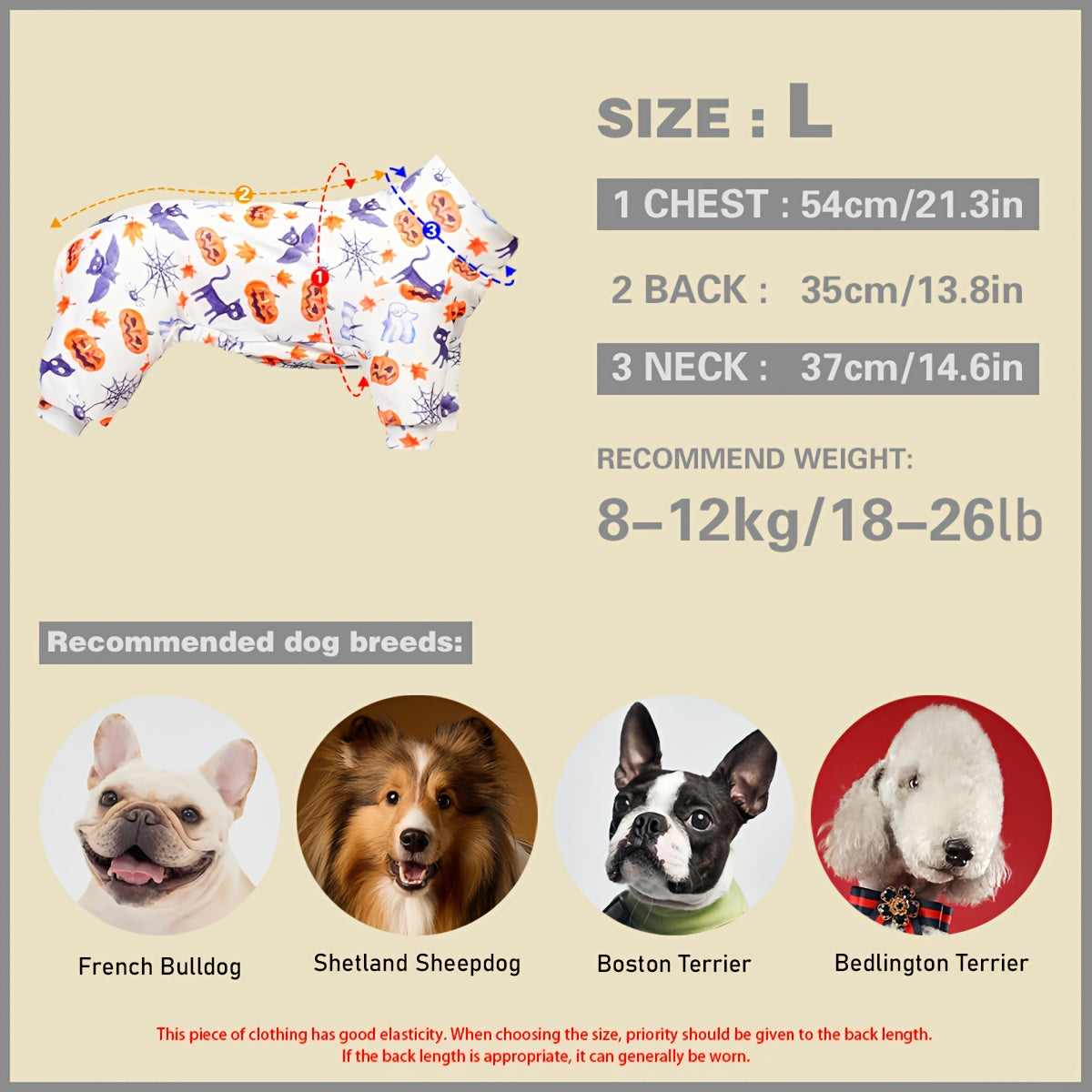 Pyjama Halloween Chien PUPBIU - Vêtement Doux Motifs Citrouille et Chauve-Souris