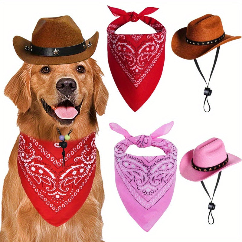 Costume Cowboy Halloween Chien Chat - Chapeau et Bandana Western Festif
