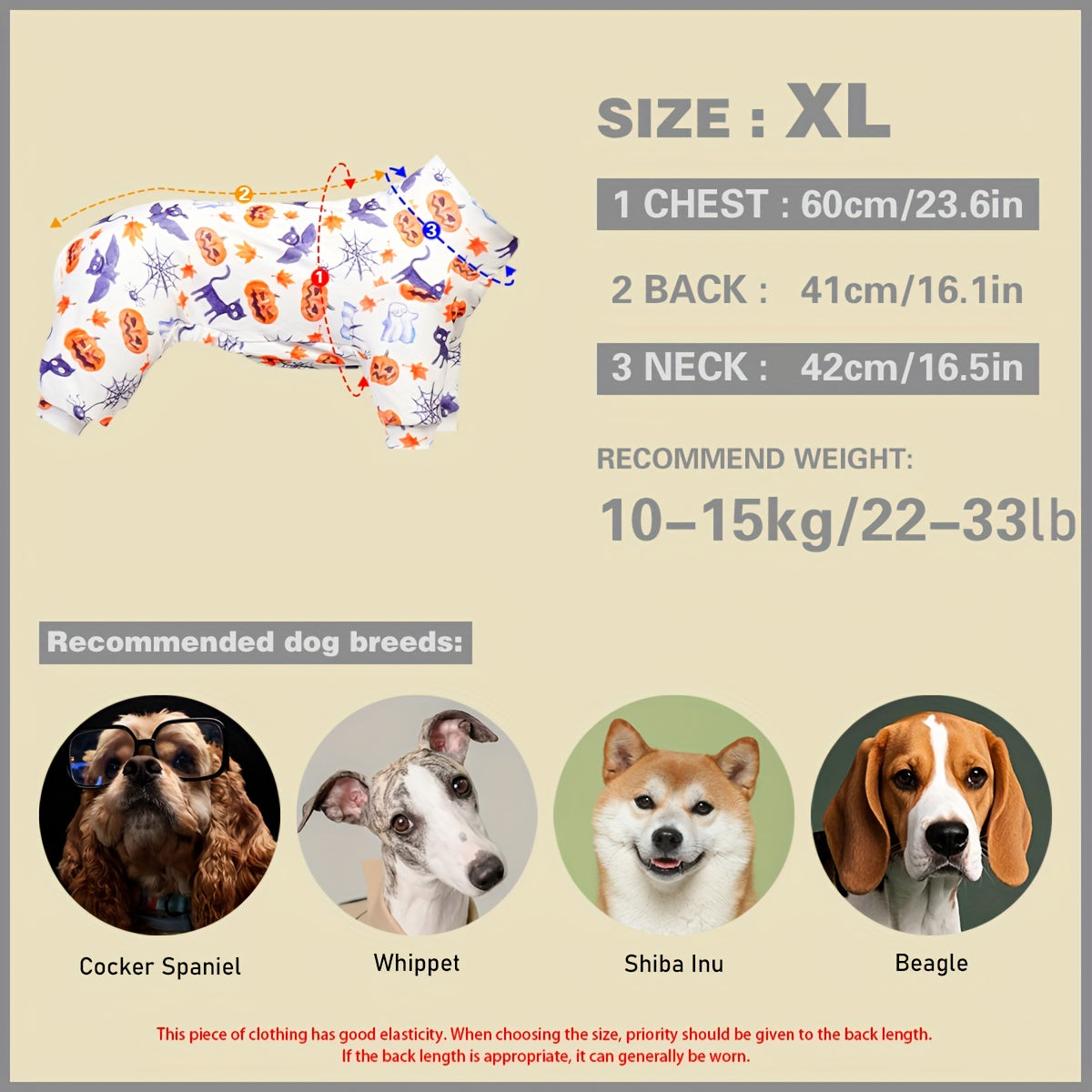 Pyjama Halloween Chien PUPBIU - Vêtement Doux Motifs Citrouille et Chauve-Souris