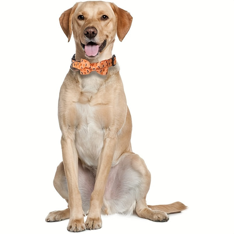 Collier Halloween Chien Ajustable - Motifs Citrouille Chauve-Souris Sorcière