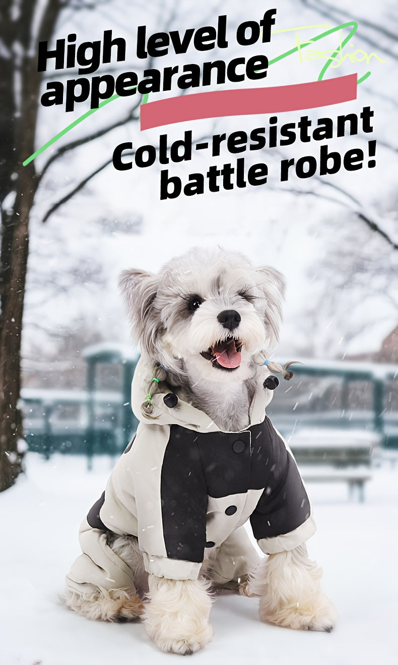 Manteau Chien Quatre Pattes à Capuche - Veste Hiver 2025 Coupe-Vent et Chaude