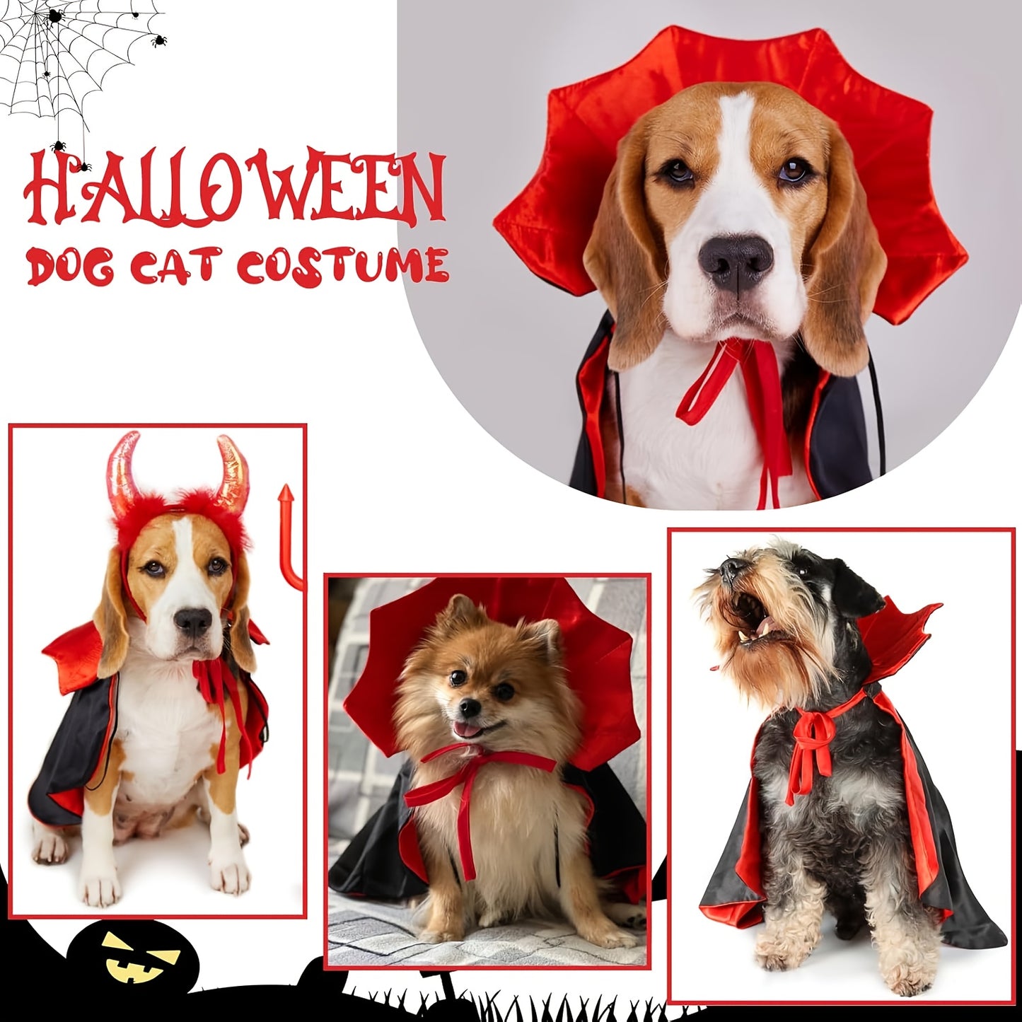 Chapeau Sorcière Halloween Chien Ajustable 3 Couleurs Léger