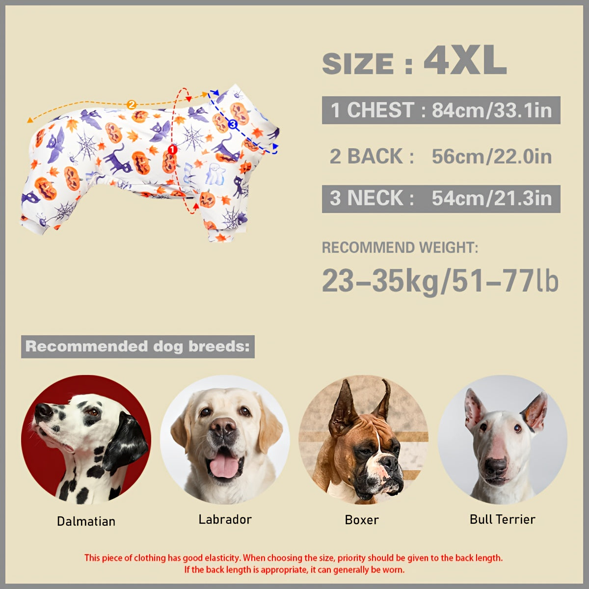 Pyjama Halloween Chien PUPBIU - Vêtement Doux Motifs Citrouille et Chauve-Souris