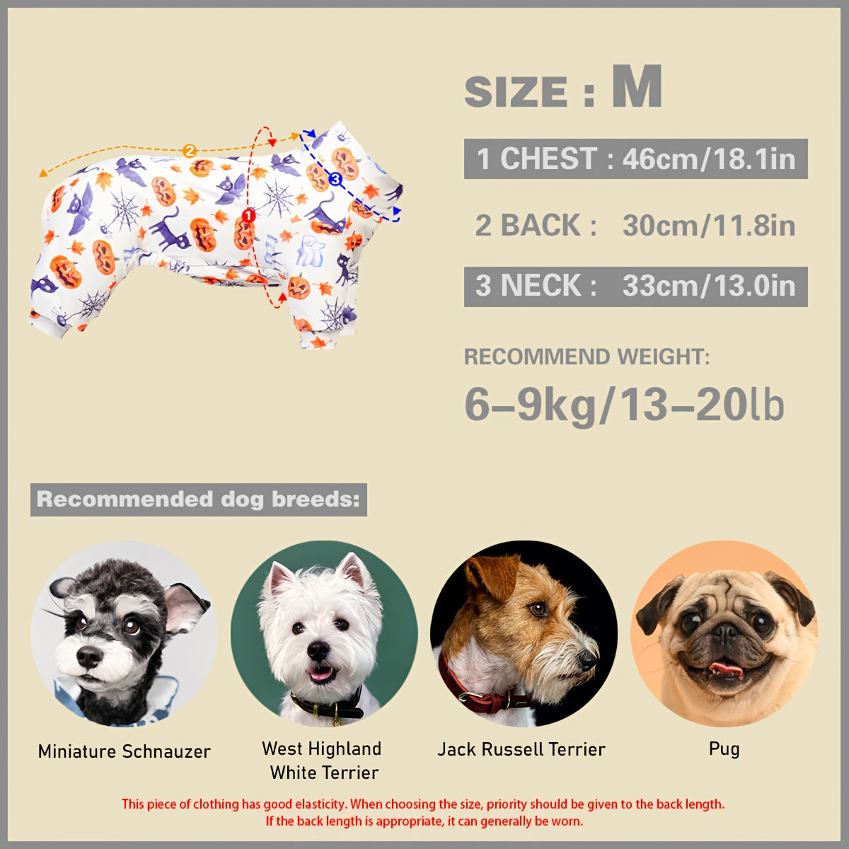 Pyjama Halloween Chien PUPBIU - Vêtement Doux Motifs Citrouille et Chauve-Souris