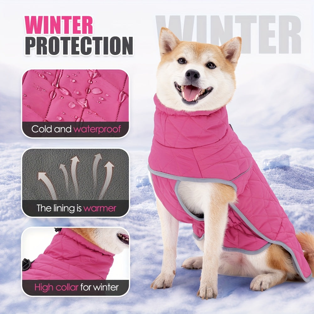 Manteau Hiver Chien Imperméable - Veste Chaude Coupe-Vent avec Corde de Traction