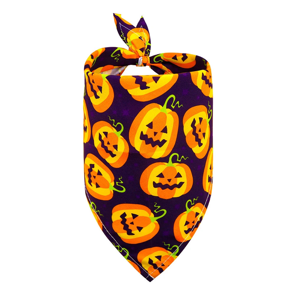 Bandana Halloween Chien Chat - Triangle Ajustable Imprimé Festif