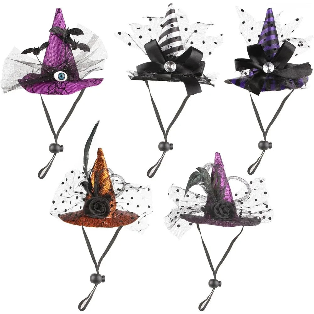 Chapeau Sorcière Halloween Chien Ajustable 3 Couleurs Léger