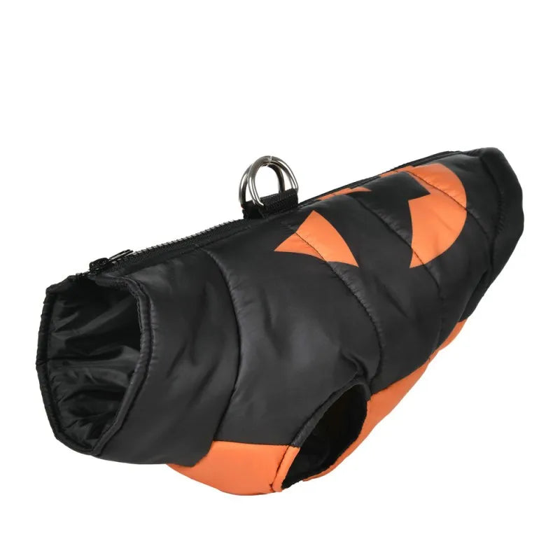 Veste Halloween Chien - Manteau Hiver Imprimé Citrouille Imperméable