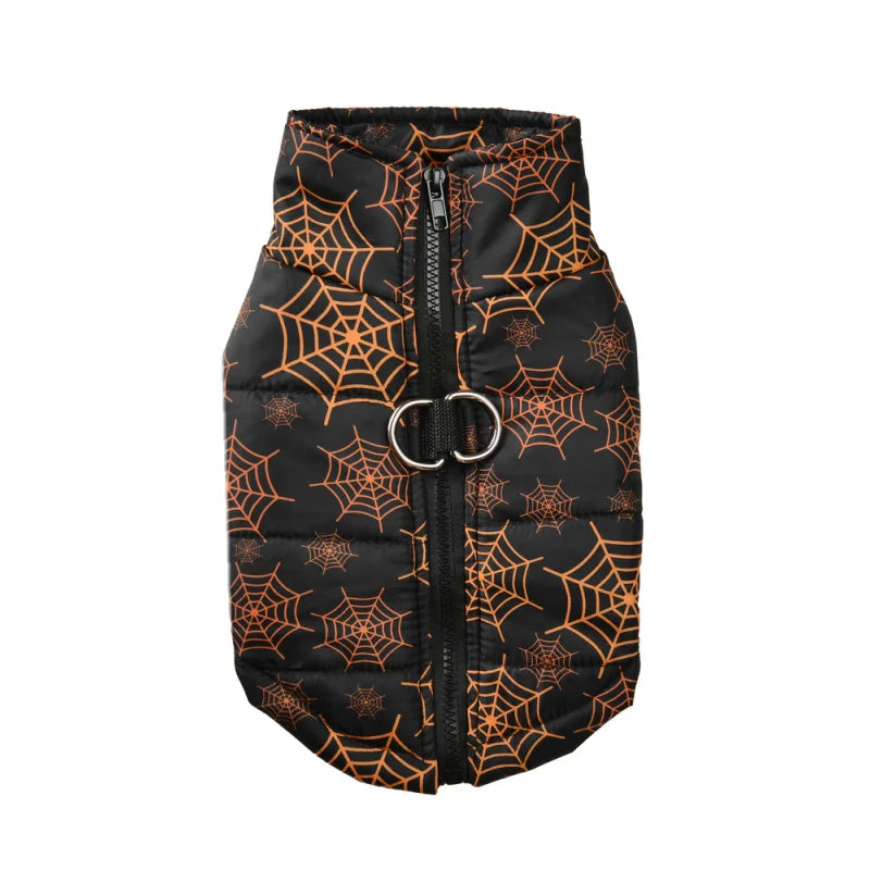 Veste Halloween Chien - Manteau Hiver Imprimé Citrouille Imperméable