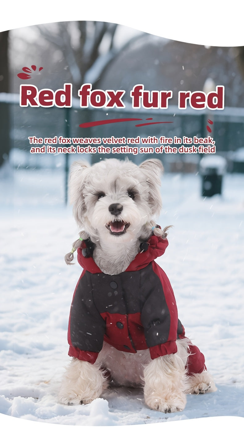 Manteau Chien Quatre Pattes à Capuche - Veste Hiver 2025 Coupe-Vent et Chaude