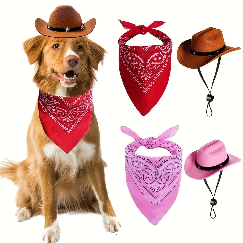 Costume Cowboy Halloween Chien Chat - Chapeau et Bandana Western Festif